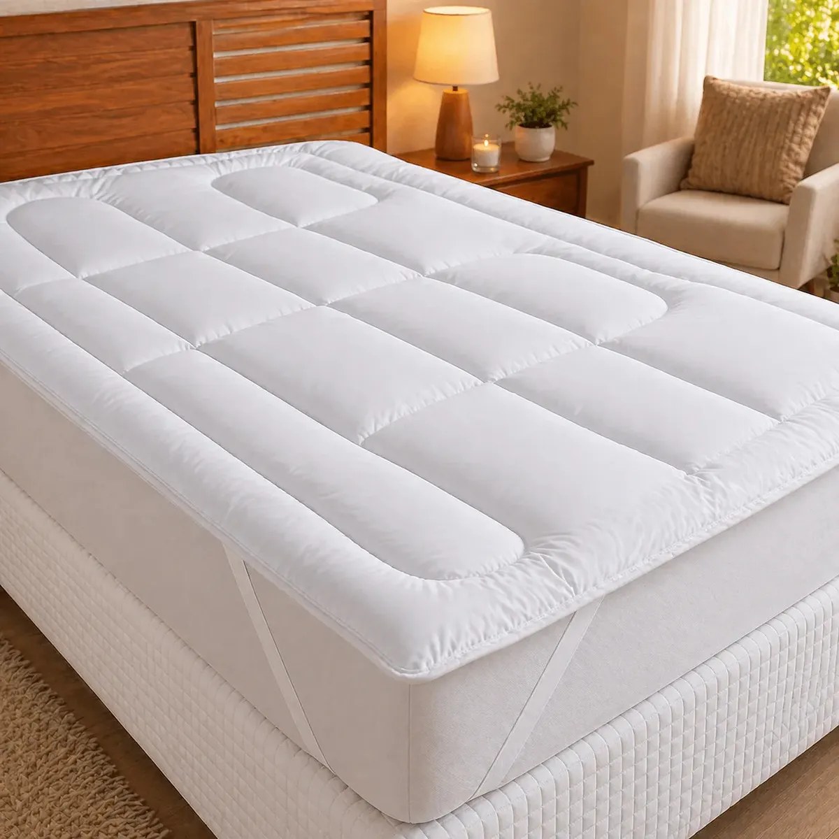 Pillow Top Casal com Elástico Algodão 400 Fios