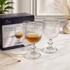 Conjunto 6 Taças Canelada De Vidro Transparente Detalhe 380 ml Luxo Atemporal