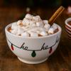 Jogo Cumbuca Porcelana Natal Luzes Gingerbread Merry Christmas Sobremesa Café Mesa Posta Presente