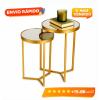 Conjunto de Mesa Lateral com Espelhos para Decoração Luxo