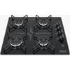 Fogão Cooktop Braslar Pop à Gás 4 Bocas Mesa de Vidro Preto Bivolt - Acendimento automático