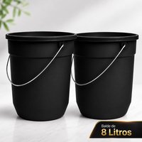 Kit 2 baldes 8L! Limpeza fácil e potente com alça reforçada! ✨