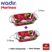 Kit 2 assadeiras Marinex 2,1L+3,5L: praticidade e sofisticação na sua cozinha! ✨️