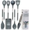 Lumai Kit Utensílios de Cozinha Berlim de Silicone Aço Inox Grande Colheres Espátulas Concha Pegador