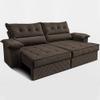 Sofá Retrátil e Reclinável 2,40m com Molas e Espuma D33 Thunder. Velusoft Cama inBox