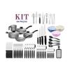 KIT COMPLETO 56 PEÇAS PARA COZINHA COM TALHERES, PANELAS, FACAS, POTES E UTENSÍLIOS TRAMONTINA DIA DAS MÃES + BRINDE