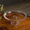 Prato de Cristal com Pé Pearl 20cm Wolff para Doces Bolos Frutas Sobremesas Mesa Posta Servir Decoração Elegante Lar Uso