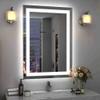 Espelho LED Retangular 80x50 cm Jateado | Espelho para Banheiro Lavabo Penteadeira