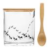 Açucareiro com Tampa e Colher de Bambu New Bug Lyor - Vidro Estampa Divertida para Cozinha Mesa de Café