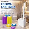 BRILHO NOVO Escova Sanitária com Cabeça Substituível e Refis Descartáveis | Base + 6, 12, 18, 24 ou 36 Refis