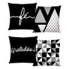 Kit c/ 04 Capas de Almofada Decorativas Modern Print 45x45 - Gratidão Preta