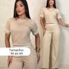 Conjunto Feminino Blusa e Calça Pantalona 100% Algodão LUXO