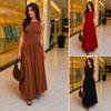 Vestido Midi Feminino Suede Casual Elegante Soltinho Básico Assimétrico