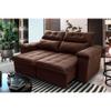 Sofá Retrátil/Reclinável Verona 2,00m Suede Velut Marrom c/ Molas no Assento - King House