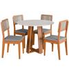 Conjunto Sala de Jantar Mesa Athenas Redonda 4 Cadeiras Santiago Dobuê
