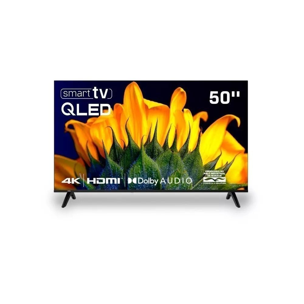 Smart TV Hq QLED 50 Polegadas Hq-Qled50sm 4K Wi-Fi Bluetooth, Dolby Audio, Apps, Netflix, YouTube e Prime Vídeo, 3 HDMI