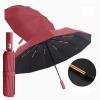 12 Hastes Guarda Chuva Automático Sombrinha Grande Proteção Solar UV Reforçado Dobrável colorido
