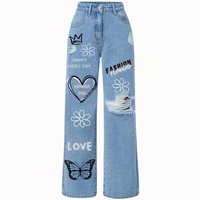Calça jeans wide leg infantil juvenil 10 aos 16