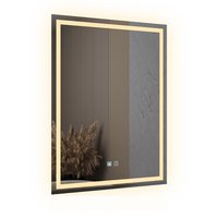 Espelho LED Retangular 90x70cm: toque, 3 cores, desembaçador. ✨