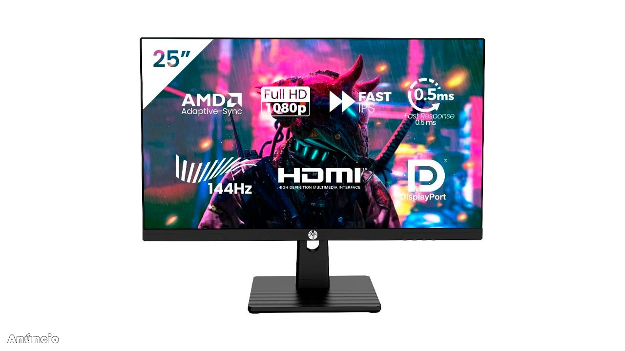 Monitor Gamer Haiz 25" 144hz 0.5ms 1920x1080 Hdr10 Resolução Fhd Hdmi/Dp Painel Ips Vesa Alta Taxa de Atualização