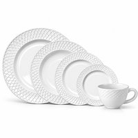 Kit 20pcs Aparelho Jantar Opalino Divine: elegância e textura! ✨️