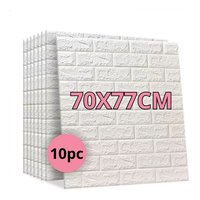 Kit 10 Placas Tijolinho Branco 70x77cm: Sua casa linda já! ✨
