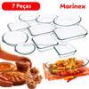 ️ Conjunto Marinex Kit Jogo de Travessas 7 peças Variadas em Vidro Temperado próprias P/ Forno