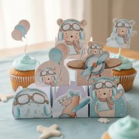 Forminhas Urso Aviador Festa Infantil 50un | Papel 180g