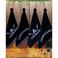 Kit 2 Panos Prato Preto Churrasco: Cozinha e área gourmet perfeitas!