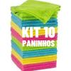 Kit 10 Panos Microfibra paninho de pia 29x29 Cozinha Limpeza Casa Automotivo Cores Sortidas