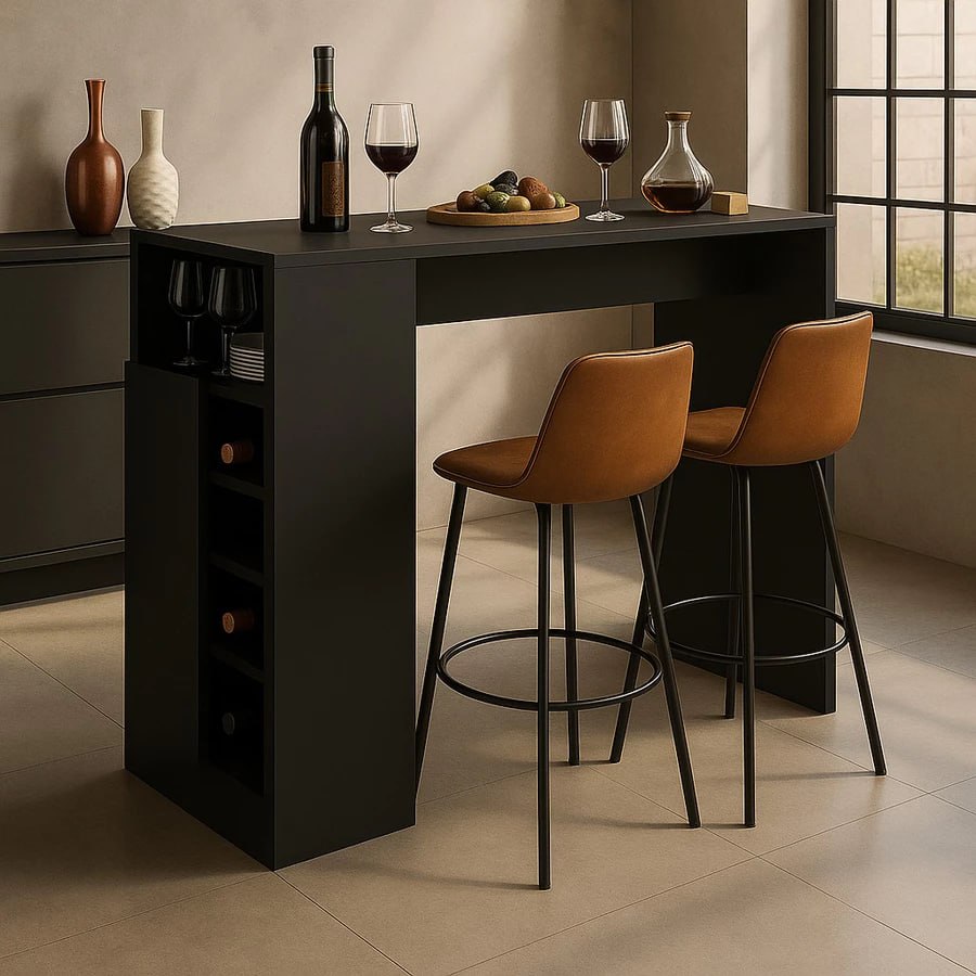 Bancada Ilha de Cozinha Gourmet com Adega e 1 Porta