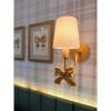 Arandela Laço Dourado + Cúpula Bege Quarto Bebê Infantil