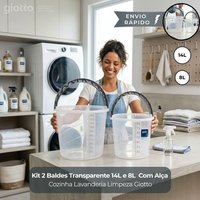 Kit Giotto 2 baldes 14L+8L, transparência e alça! ✨