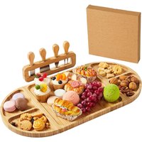 Tábua de Queijos e Frios + Kit Espátulas 04 pçs: Requinte na sua mesa! ✨