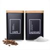 Kit 2 Latas Em Metal Para Cafe E Acucar Com Tampa Em Metal
