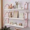 Tres prateleiras coração infantil rosa e branco