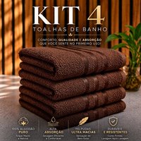 Kit 4 Toalhas Banho Felpudas: Puro Algodão Ultra Macio e Conforto! ‍♀️✨