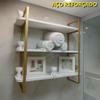 Prateleira Industrial Nicho de Parede Hone em Aço | 3 Níveis Sala Clínica Estética - 60x60x15 - Pequena
