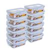 Kit Potes Herméticos Porta Mantimentos Vidro Retangular 640ml 370ml Marmita Fitness GP Home