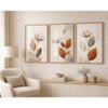 Quadro Decorativo Flores Tons Nude Pastéis Moldura e Vidro Sala Quarto Corredor