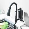 Torneira com Filtro Parede Cozinha Gourmet Flexível 1/4 Volta Preta Luxo Purificador