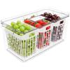 Organizador Grande com 3 Cestos 6L, Cor Cristal, linha Dry Coza