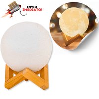 Abajur Luminária Lua Cheia 3D Led