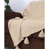 Sofá ainda mais chique! Xale Pompom Crua 100% Algodão luxo. ✨