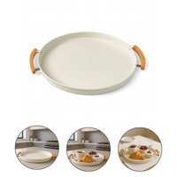 Bandeja Lumi Larumi: sirva com elegância! ✨ Metal 36cm com bambu!