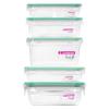 Kit 5 Potes Plásticos com Travas Hermético Verde Freshy Sanremo