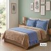 Peseira Farm Kit Com 2 Fronhas Decorativa Quarto Cama Casal Queen King 3 Peças Xadrez