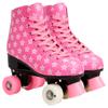 Patins Roller Skate Infantil Rosa Estampa Estrela Quad Clássico Regulável Com Freio Dianteiro Dm Toys
