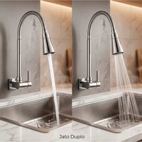 Torneira Gourmet Flexível Cozinha Luxo Cromada Aço Inox Parede! ✨