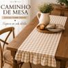 Trilho com Babado Caminho Passadeira Centro de Mesa Oxford Xadrez Farm House Mesa Posta